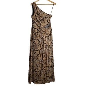 Lauren Ralph Lauren Dress Womens 6 Paisley Crinkle Georgette One Shoulder Gown
